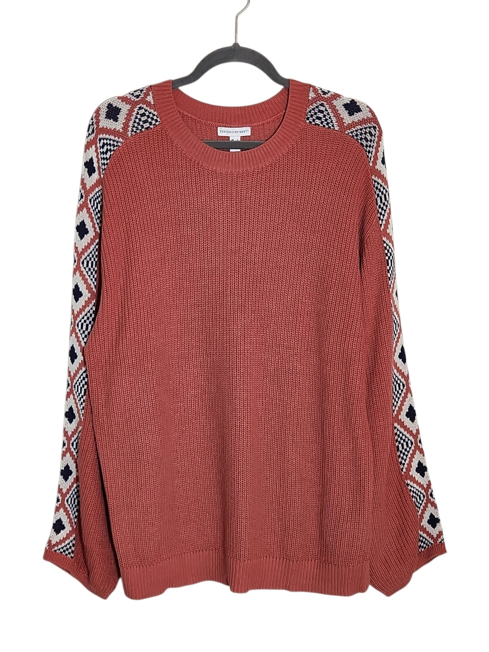Canyon Retreat Rose Pink Oversized Boho Southwestern Sweater Size Large